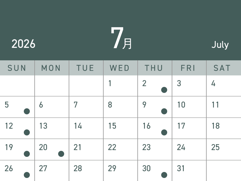 26年7月の診療カレンダー
